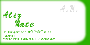 aliz mate business card